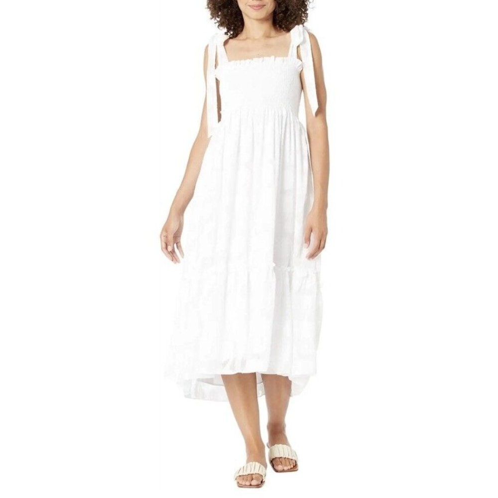 Lilly Pulitzer NWT Women's Rivera Smocked Midi-Dress - Resort White - Size Large